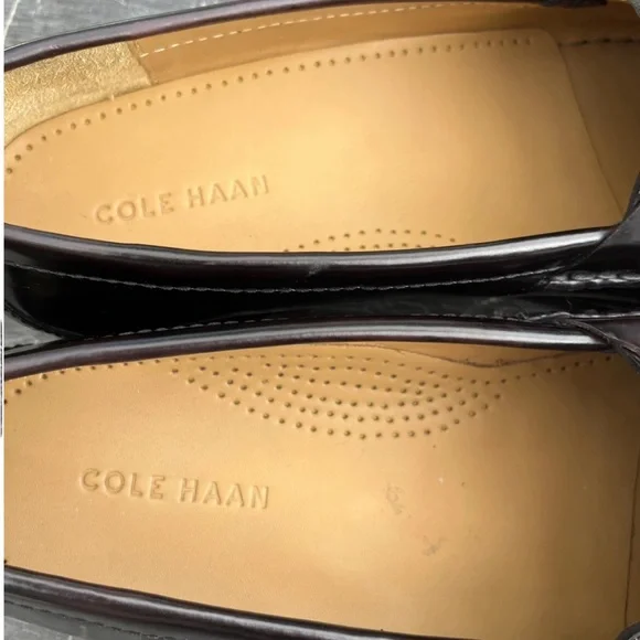 Cole Haan Black with Red spots Leather Loafers Mens Size 10.5 D Narrow